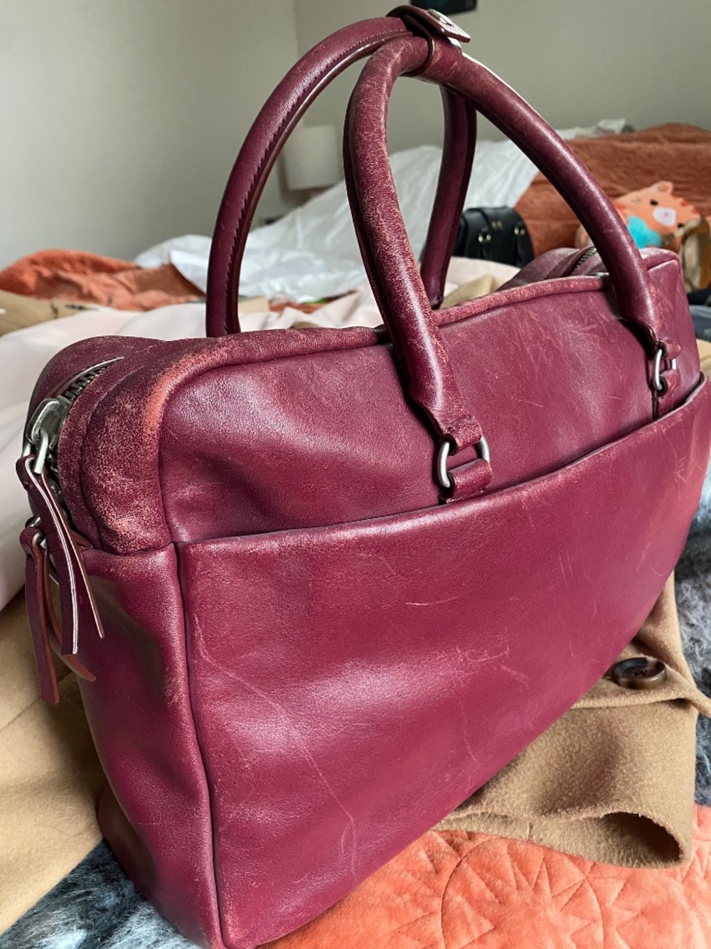 Vintage Marc Jacobs Leather Duffle Satchel Bag - Picture 4 of 8